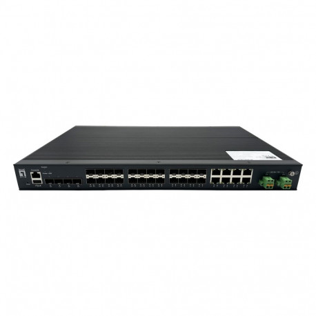 LevelOne haldatav tööstuslik lüliti 28-Port L2 Plus Gigabit Fiber, 4x 1.25/2.5GbE SFP, 16x 1.25GbE S