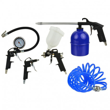 Geko G01100 Air Compressor Accessories Tool Kit 5pcs, 2.8-6.2bar, 8bar, 0-15bar/0-220psi, 6mm, 8mm, 
