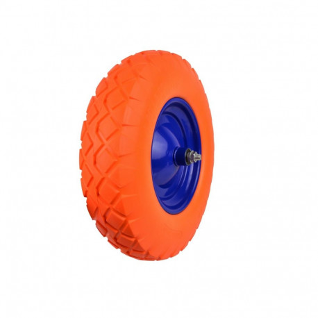 Geko G71024 ratas, 4.00-8, PU, sinine velg, 390mm, 95mm, 220mm, 12mm, 97mm, 100kg, topeltkuullaagrid