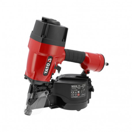 Yato Roofing Nailer YT-09223, 45-90 mm, 225 nails, 0.8 MPa, 15°, aluminum, rubber handle