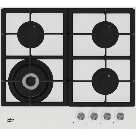 BEKO gaasipliidiplaat HILW64225SW 4-põletiga nupuga, valge
