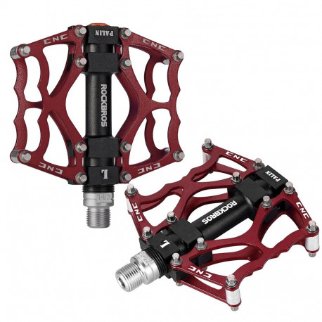 Rockbros JT201012LR 2010-12L Aluminum Platform Bicycle Pedals - Red