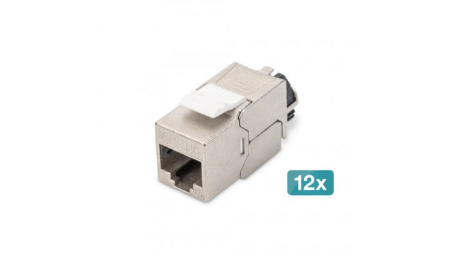 Digitus CAT 6A Keystone module, shielded with intelligent cable manager - 12 pcs.