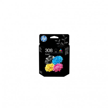 HP 308 2-Pack Black/Tri-color Original Ink Cartridge Combo