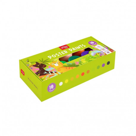 plakativärvide komplekt 10X20ML, erksates värvides