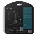 Single-sided USB headset with a noise-canceling microphone, designed for clear internet call