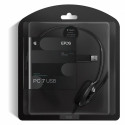 Single-sided USB headset with a noise-canceling microphone, designed for clear internet call