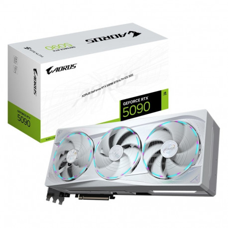 GIGABYTE AORUS GeForce RTX 5090 STEALTH ICE 32G Graphics Card - 32GB GDDR7, 512bit, PCI-E 5.0, 2655M