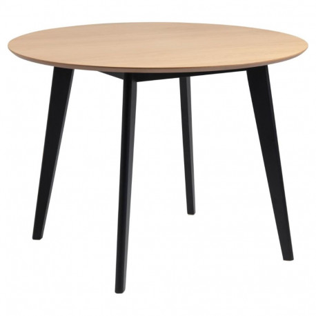 Söögilaud ROXBY Ø105 cm, tamm/must