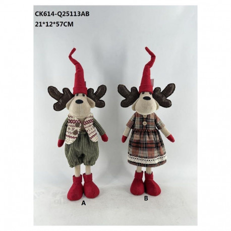 DECORATION DEER WITH HAT H57CM