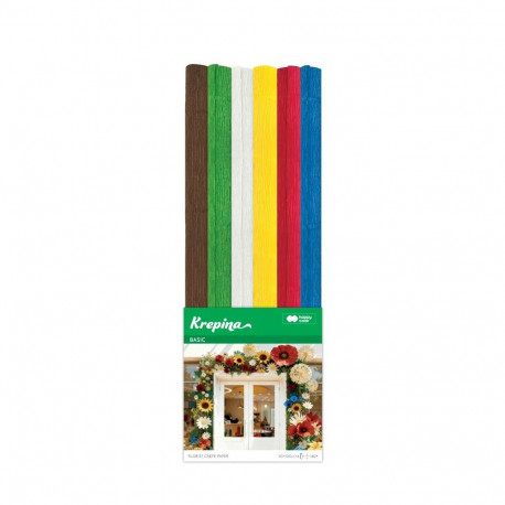 Floristi krepp-paber Basic - 6 värvi, 180g, 50x100cm