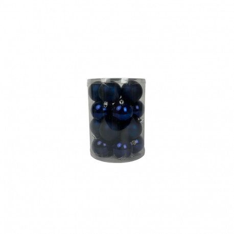 BAUBLES PLASTIC CHRISTM BLUE D6CM 20PCS