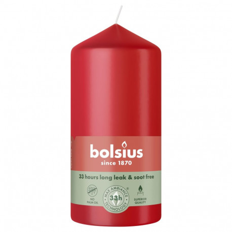 CANDLE PILLAR RED H12CM/D5.8CM