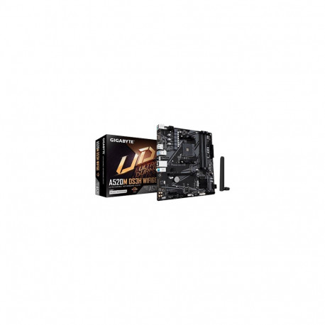GIGABYTE A520M DS3H WIFI6E Motherboard - Supports AMD Ryzen 5000 Series AM4 CPUs, up to 4733MHz DDR4