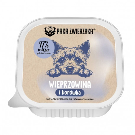 PAKA ZWIERZAKA märg koeratoit sealiha mustikatega mono 150g