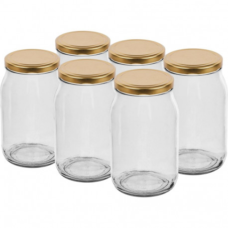 Browin 132902 Klaaspurk koos kuldse kaanega, 900ml, Ø82/6, 6tk, klaas, nõudepesumasinas