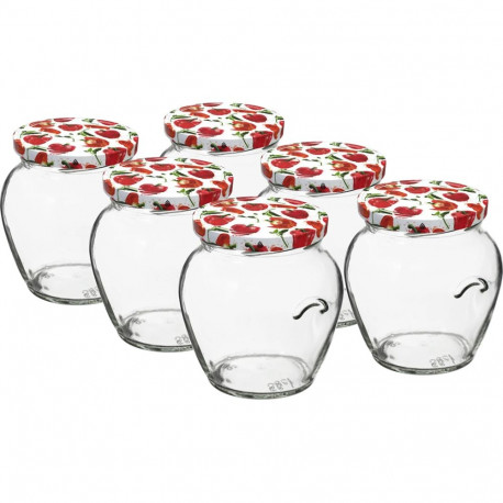 Browin 132581 Klaaspurk koos kaanega, 580 ml, Ø82, 6 tk, klaas, nõudepesumasinas