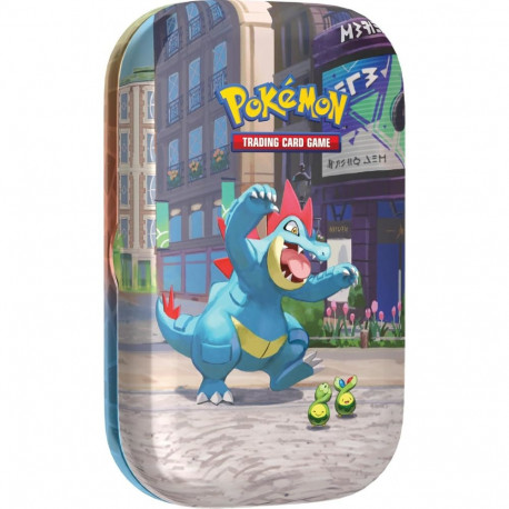 Collectible Card Game - Pokémon TCG Lumiose City Mini Tin Feraligatr, 2 Booster Packs, Sticker Sheet