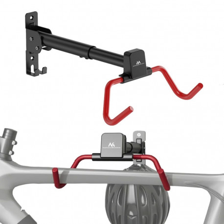 Maclean Horizontal Wall-Mounted Bike Rack, Steel, Max. Load 30 kg, Adjustable Angle, MC-172