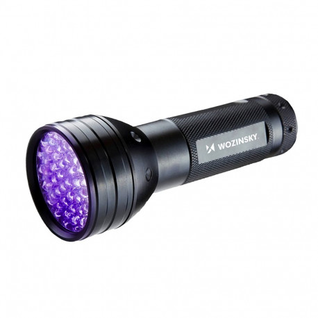 Wozinsky IP65 UV Flashlight for Track Detection 51 LEDs - Black