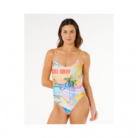 RIP CURL üheosaline ujumistrikoo Hotel Malibu tagant kõrgema lõikega XS, mitmevärviline
