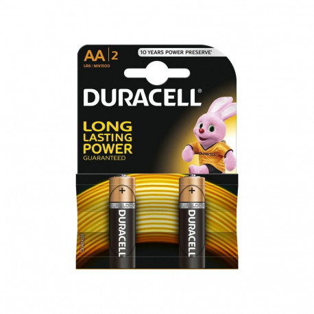 Duracell AA MN1500 Alkaline LR6 1.5V Batteries 2pcs