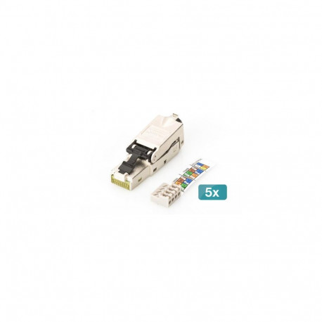 Digitus CAT 6A Field Termination Plug, STP with dust cap, bend relief - 5 pcs.
