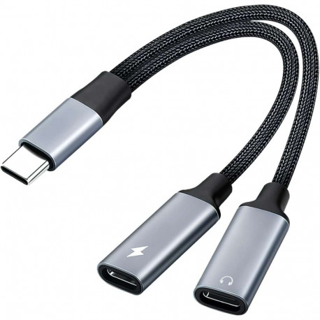 PremiumCord Adapter USB-C Splitter (2-in-1 USB C Headset & Charge Adapter)