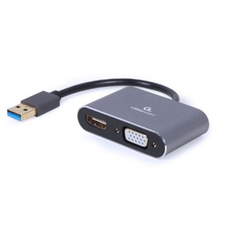 Cablexpert adapter USB - HDMI + VGA, hall (A-USB3-HDMIVGA-01)