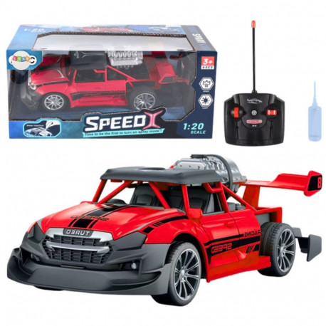 Kaugjuhitav auto RC 1:20 tuledega suitsuefektiga, punane