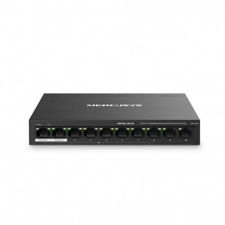 MERCUSYS võrgulüliti MS110P lauapinnale/pjedestaalile paigaldatav 10x 10Base-T/100Base-TX, 8 PoE+ po