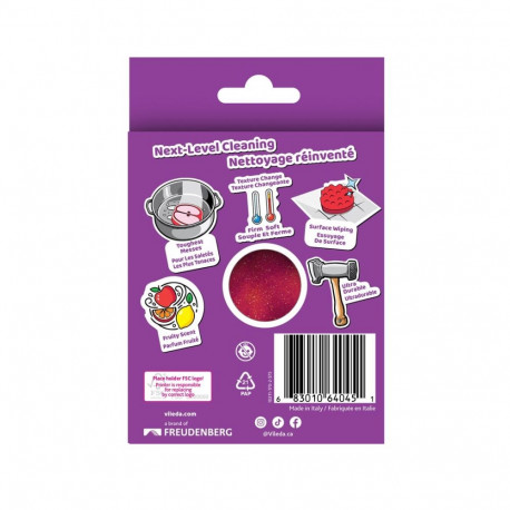 Cleaning Sponge - Vileda Punch All-Purpose Foam, Dishwasher Safe, Apple Scent