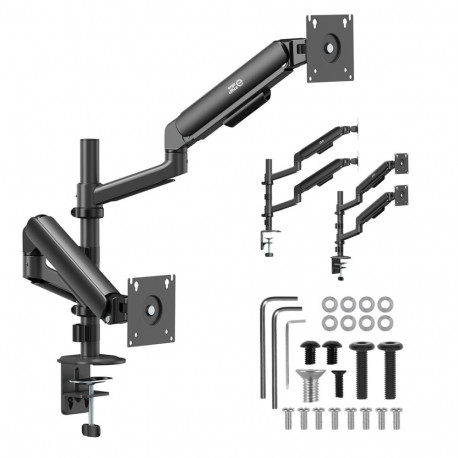 Monitor Mount - Ergo Office ER-692 Dual Monitor Holder, 17"-32", 10 kg, Matte Black