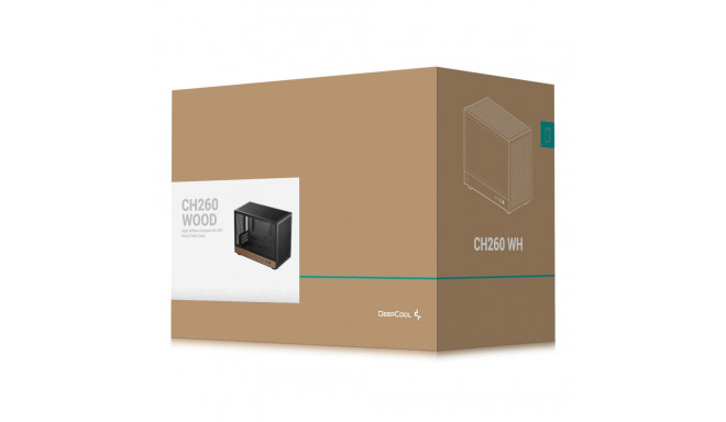 Computer Case - DeepCool CH260 WOOD Micro Tower, Supports Liquid Cooling, Black