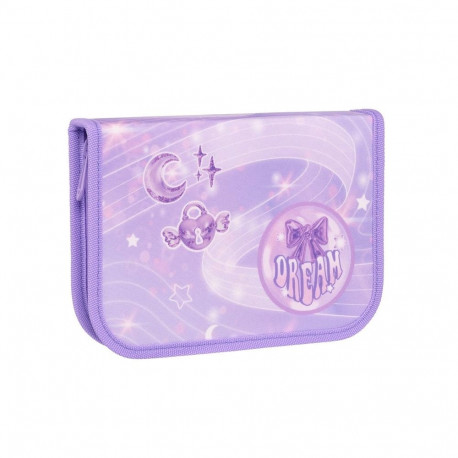 PENCIL CASE WITH SUPPL PURPLE DR 13X19X3