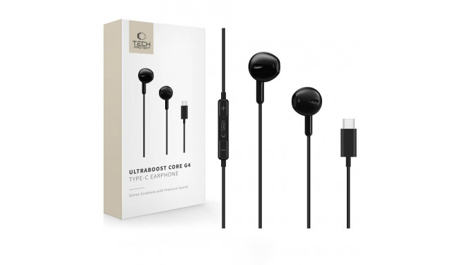 TECH-PROTECT ULTRABOOST TYPE-C EARPHONE CORE G4 BLACK