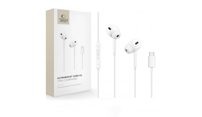 TECH-PROTECT ULTRABOOST TYPE-C EARPHONE CORE G3 WHITE