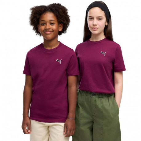Koszulka dla dzieci Puma Cls Badge Cat Tee fioletowa 694700 41 140cm