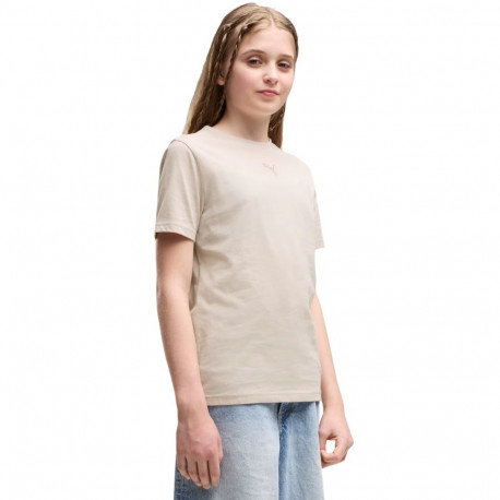 Koszulka dla dzieci Puma ESS Centered Cat Logo Tee beżowa 692972 82 128cm