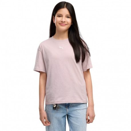 Koszulka dla dzieci Puma Ess Centered Cat Logo Boxy Tee różowa 685131 49 128cm