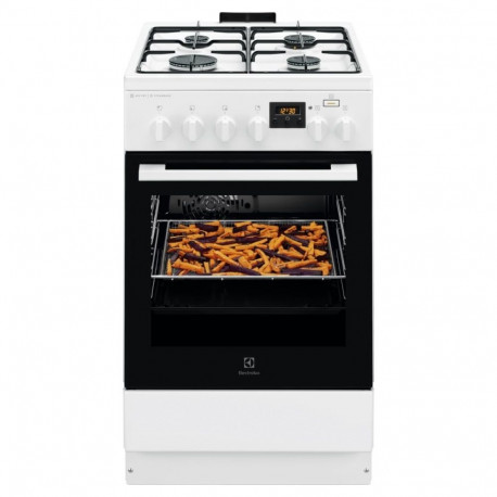 Electrolux 600 Series SteamBake  58 L  balta - Elektriska plits ar gazes virsmu