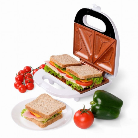Home & Kitchen Appliance - ELDOM Sandwich Maker ST11B 750W Non-Stick Cool Touch Handle Ruddy