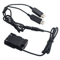 Caruba Canon LP E6 Full Decoding Dummy Batterij + 5V 2A Dubbele USB kabel