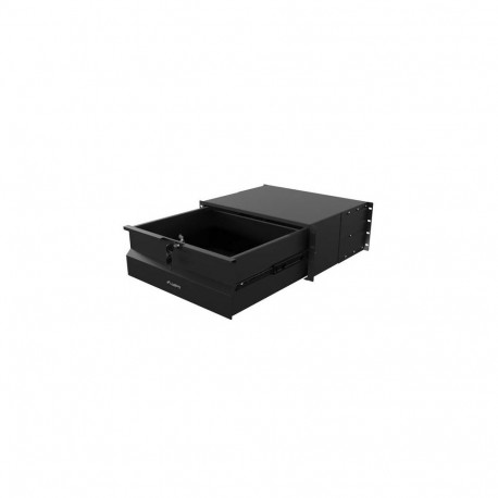 19" rack-sahtel 4U 483x360mm 4-punktiline kinnitus kandevõime kuni 90kg, must