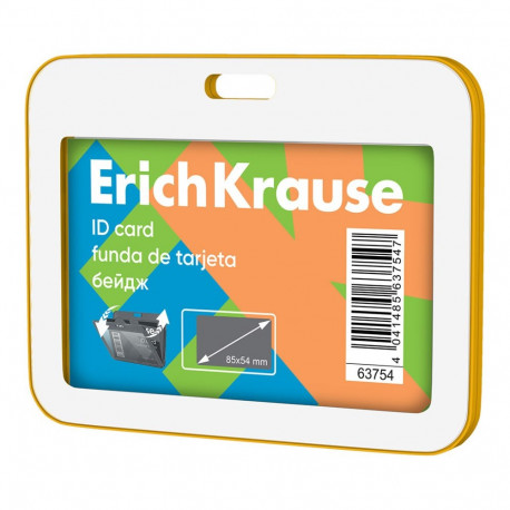 Horizontal ID card ErichKrause Neon, 85х54 mm, yellow, in bag
