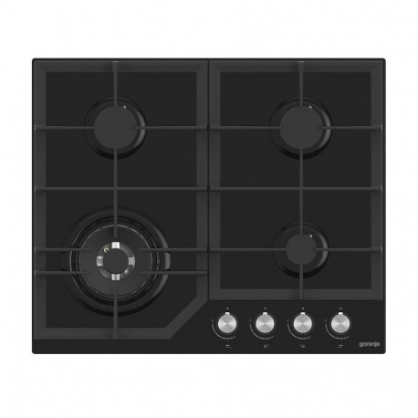 Gorenje  Hob  GTW641KB  Gas on glass  4 burners  Rotary knobs  Black (Nedaudz boj. iepak.)