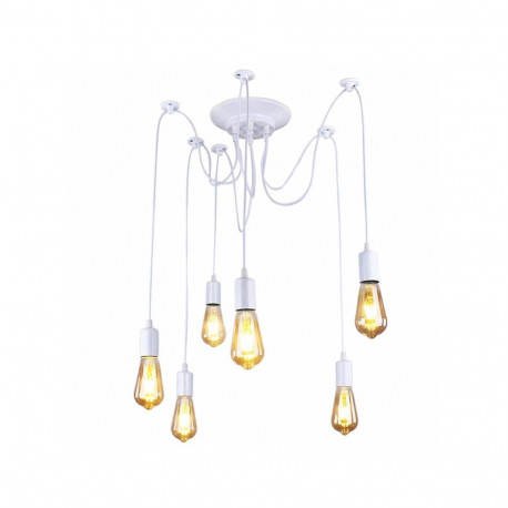 ZD74B Lampa sufitowa 6 ramion biała