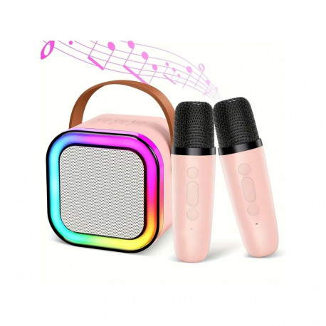 ZS55A Zestaw karaoke bluetooth głośnik + 2x mikrofon różowy