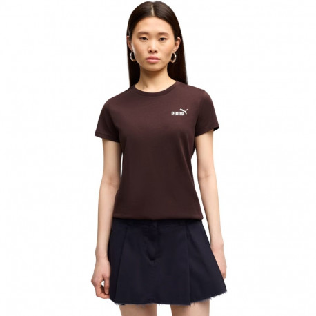 Koszulka damska Puma ESS Small No.1 Logo Tee(s) ciemnobrązowa 682373 33 XL