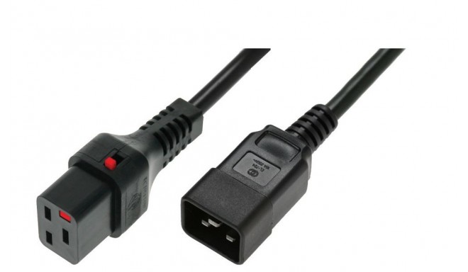 Server power cable 3x1.5mm2 simple type IEC C20/IEC C19 straight M/2m black